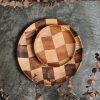 Homewares Crane Living | Hayes Zig Zag Checkerboard Wooden Plate