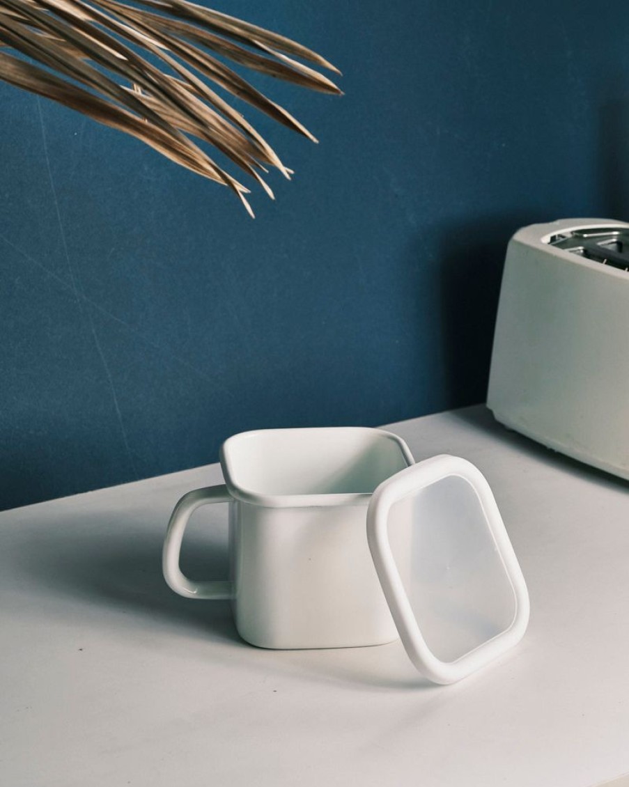 Homewares Crane Living | Nautical-Enamel-Kimchi-Box-With-Cover