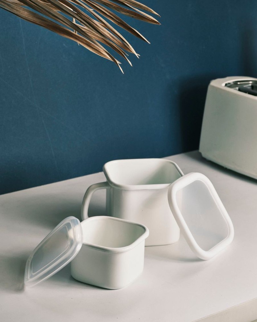 Homewares Crane Living | Nautical-Enamel-Kimchi-Box-With-Cover